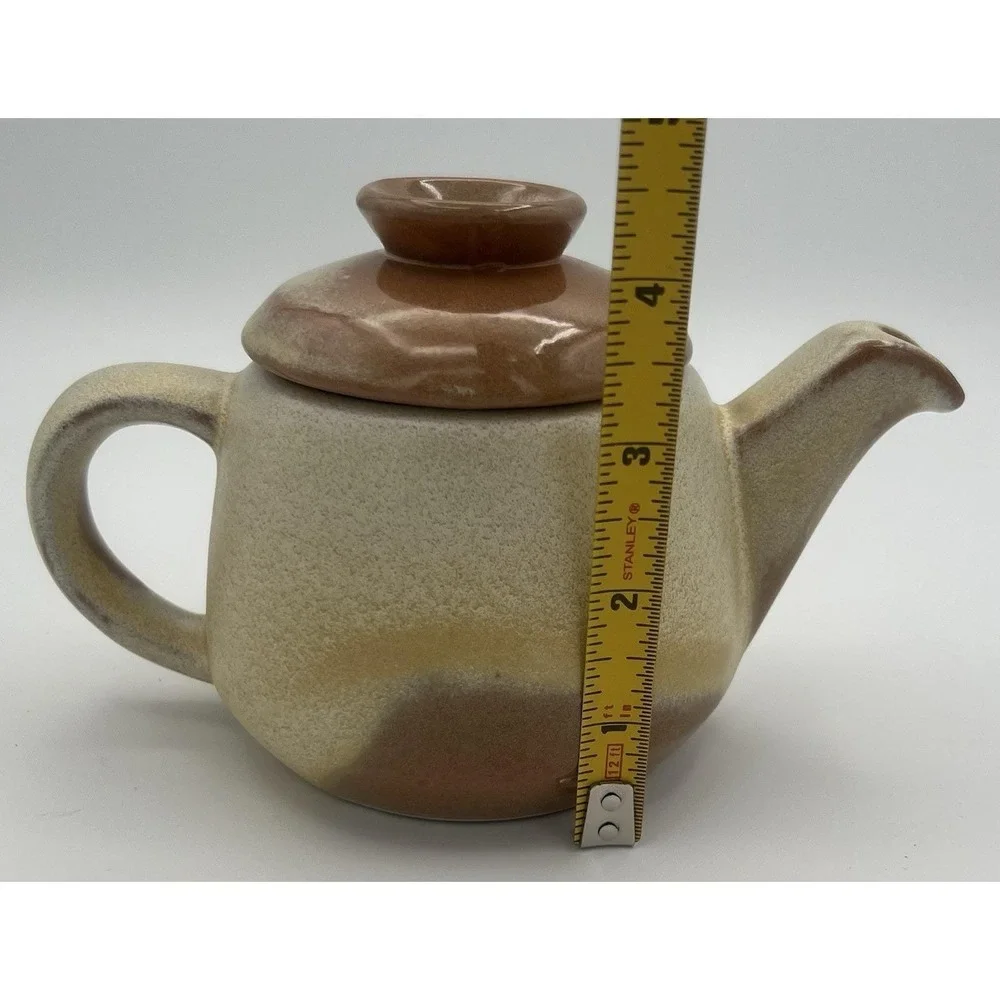 Frankoma Pottery Plainsman Gold Tea Pot Oklahoma Clay 6J Sand Colors Vintage EUC